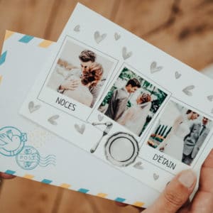 Postkarte 10 Jahre Hochzeit aus Zinn