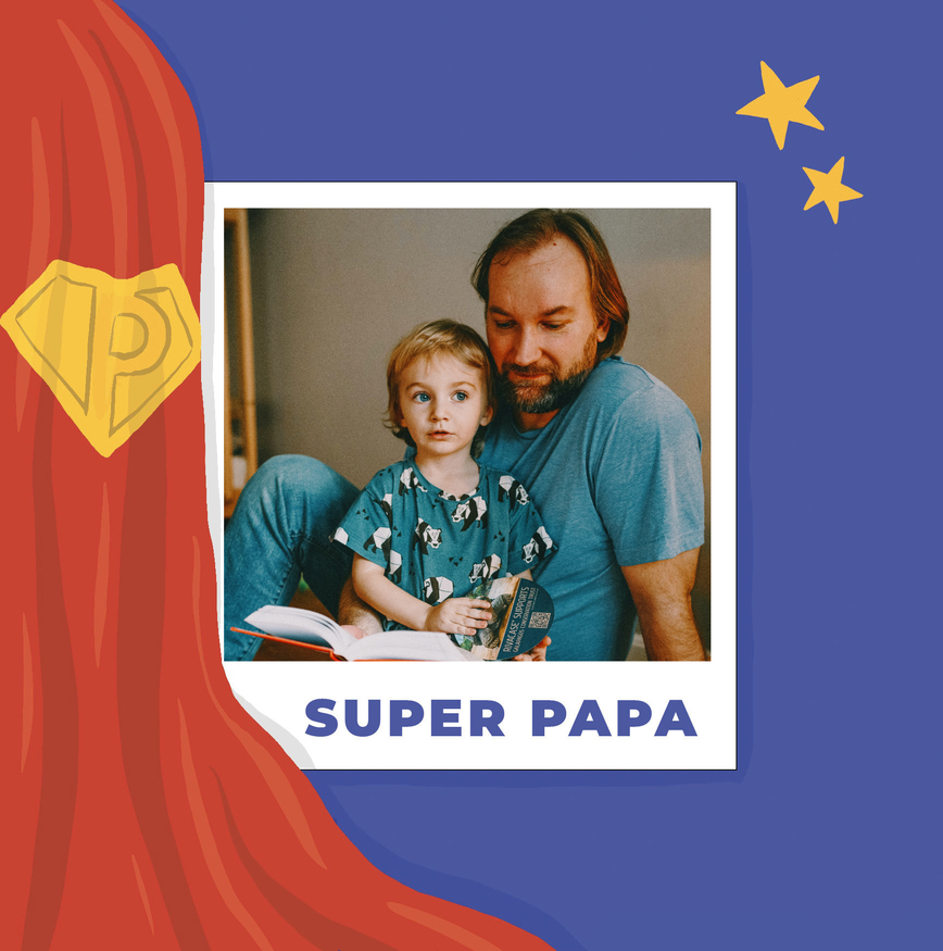 Vatertagskarte 2020 Super-Papa-Held