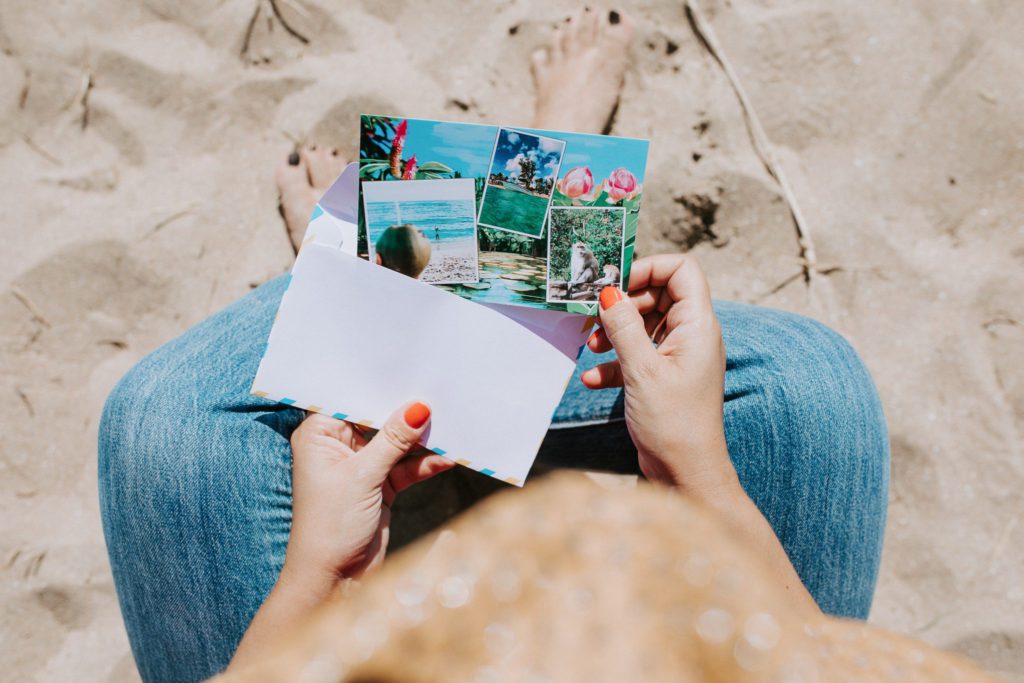 Strandurlaub-Postkartentext