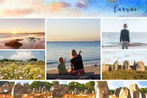 Postcard of Carnac with menhirs