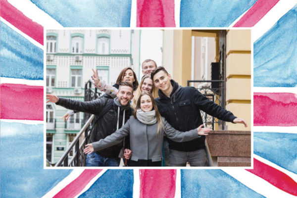 Postkarte mit England-Flagge