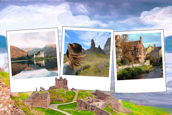 Postkarte-Schottland-Schloss