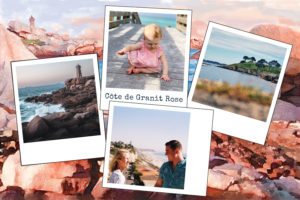 Karte mit vier Fotos Côte de Granit Rose