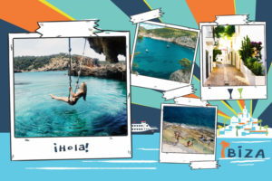 Ibiza-Karte mit minimalistischen Designs