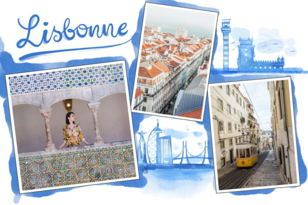 Blaue-Lissabon-Postkarte