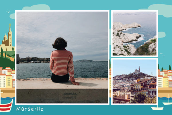 Postkarte aus dem Hafen von Marseille in Frankreich