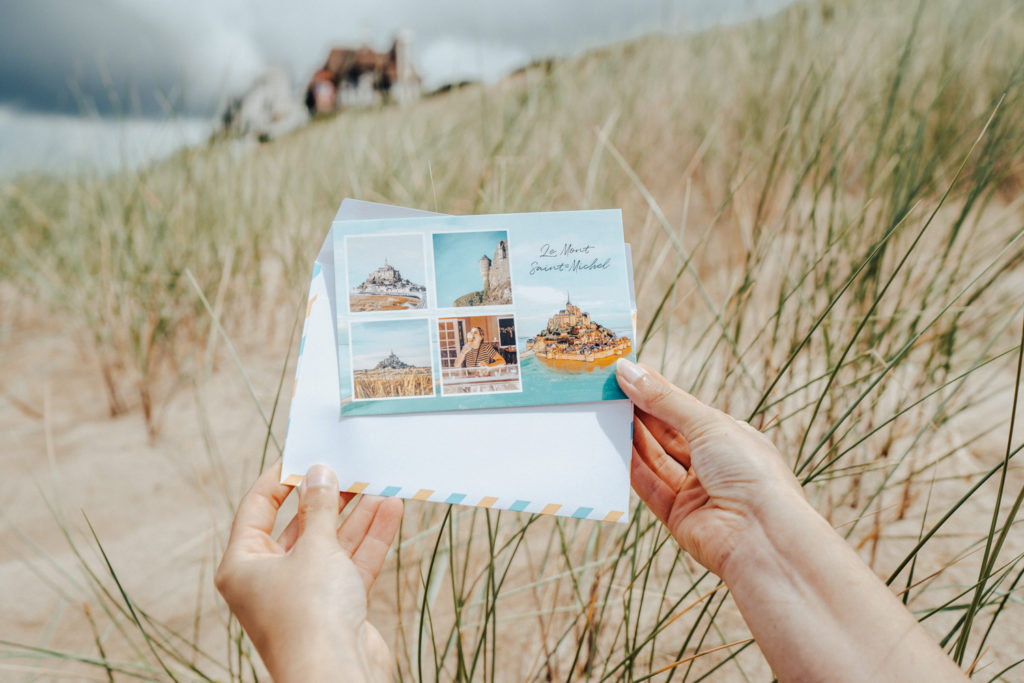 Carte postale Fizzer du Mont-Saint-Michel avec enveloppe