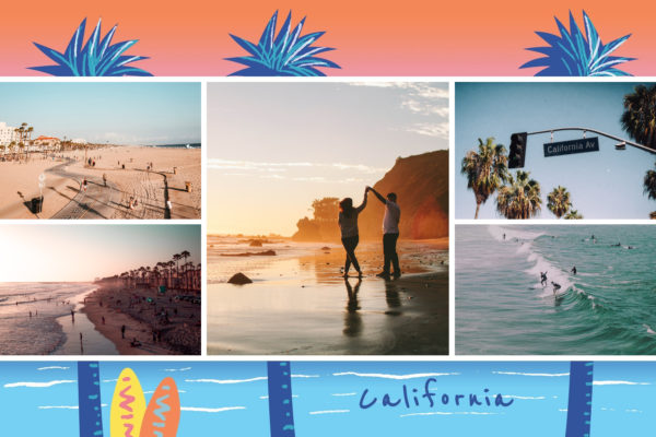 Kalifornien-Landschaftspostkarte