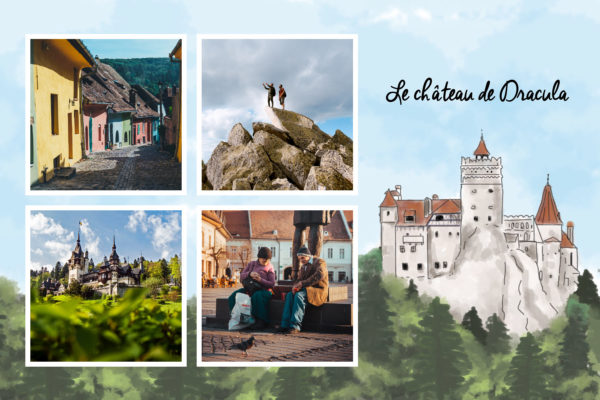 romania landscape postcard