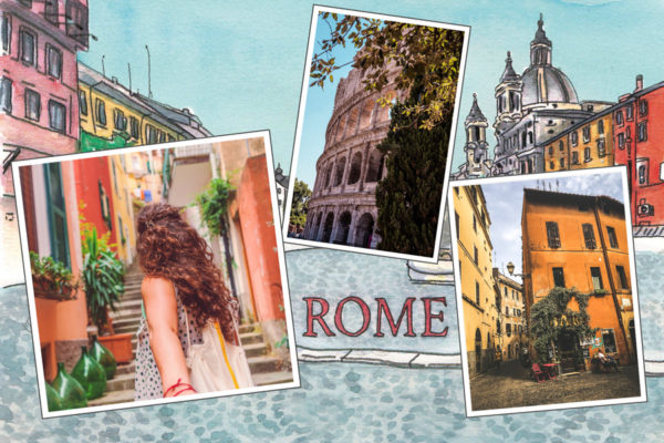 carte postale rome