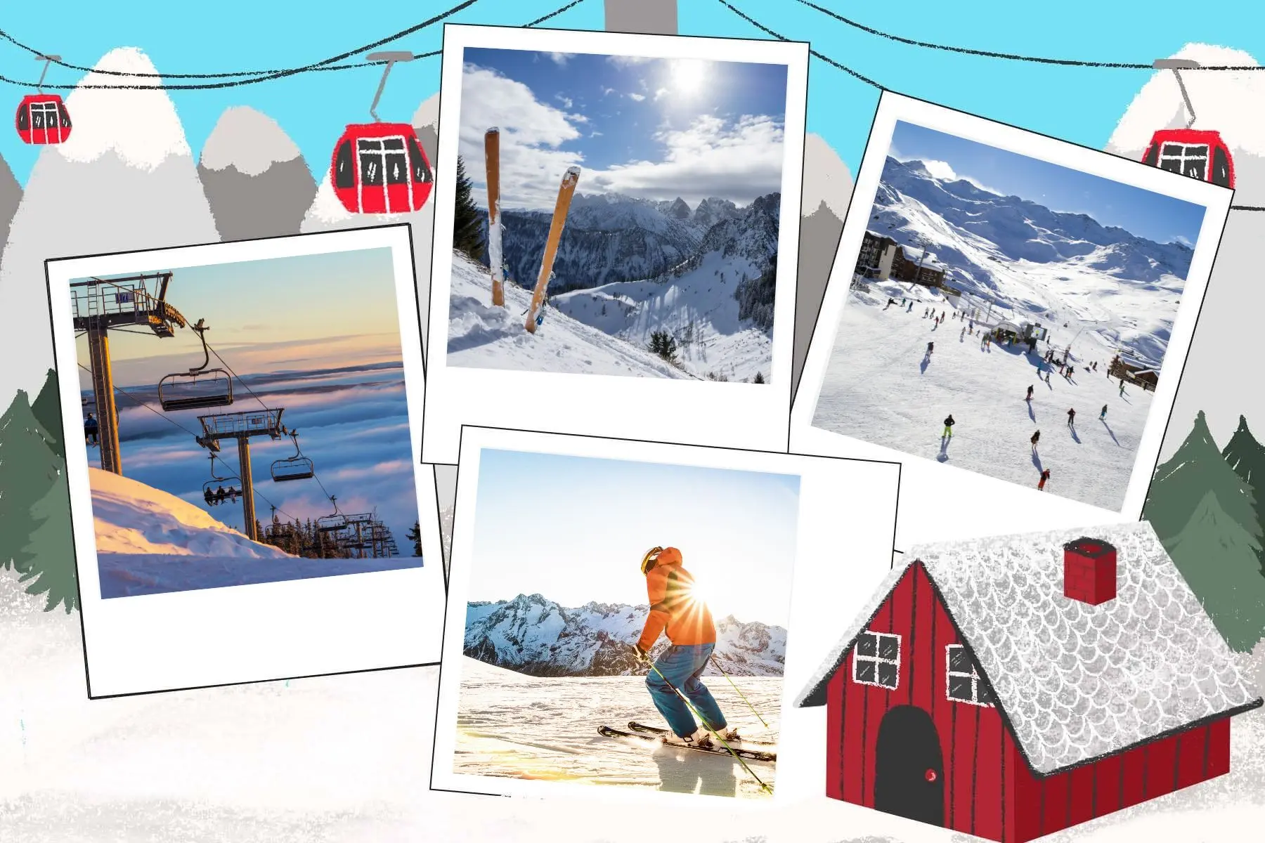 carte postale sejour au ski