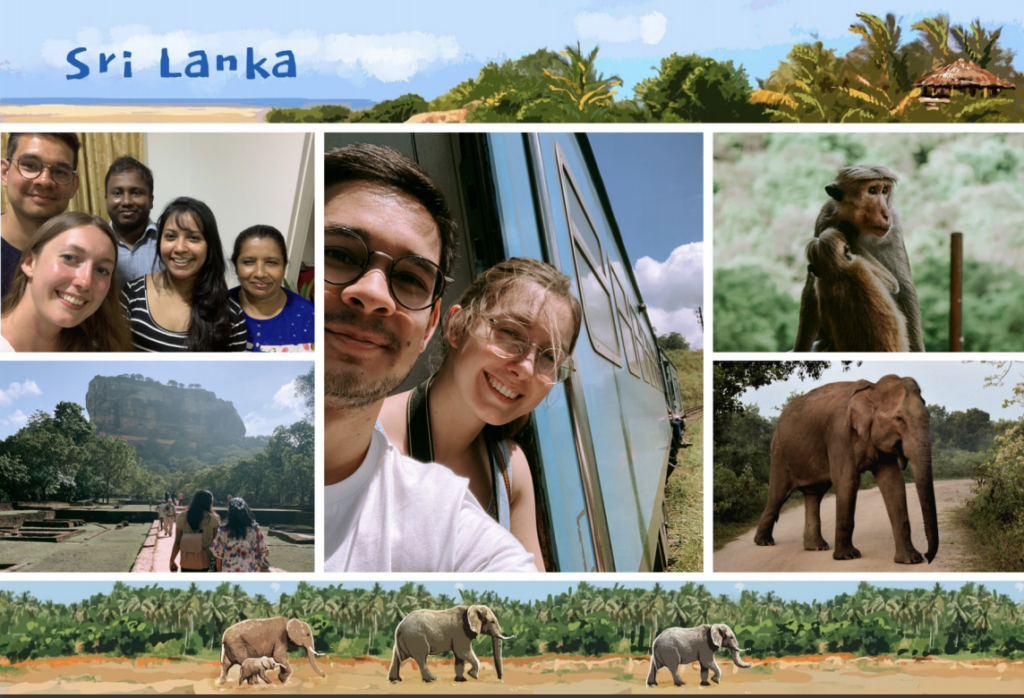 Postkarte aus Sri Lanka mit Elefanten