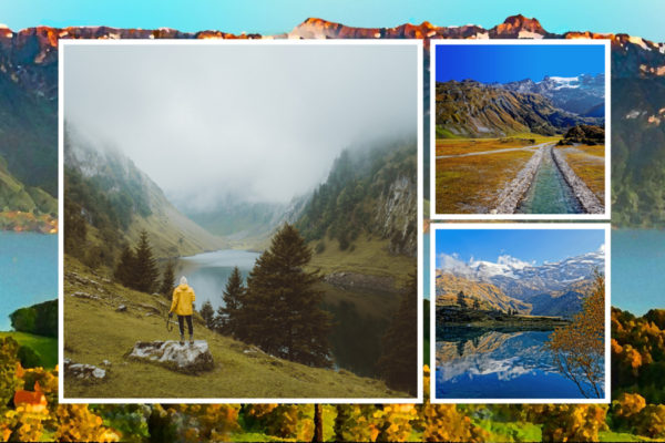 Swiss mountain postcard