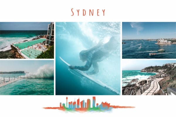 carte postale sydney surf