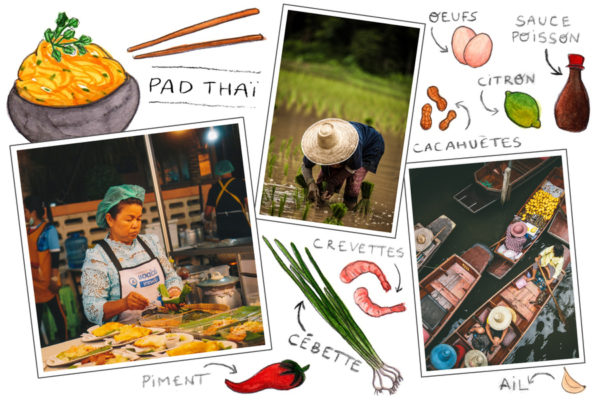 carte postale pad thai thailande