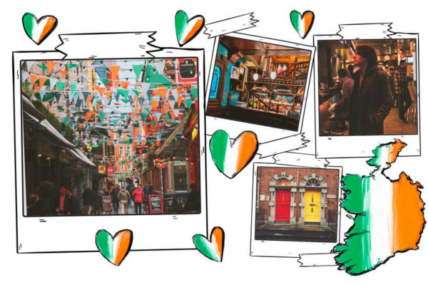 Postkarte mit irischer Flagge