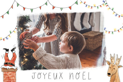 Père-Noël entrant dans une cheminée