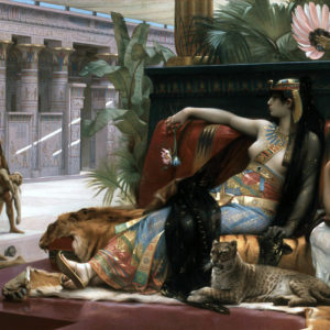 Gemälde von Kleopatra und Cesar, wunderschöne Liebesgeschichten