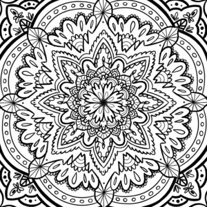 Coloriage anti-stress mandala traditionnel pour l'ete