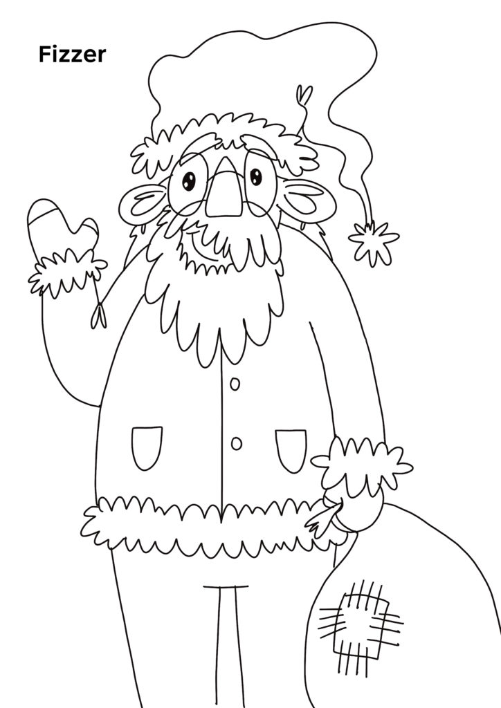 Coloriage Pere Noel et cadeaux