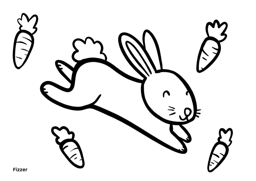 Coloriage lapin pour maternelles