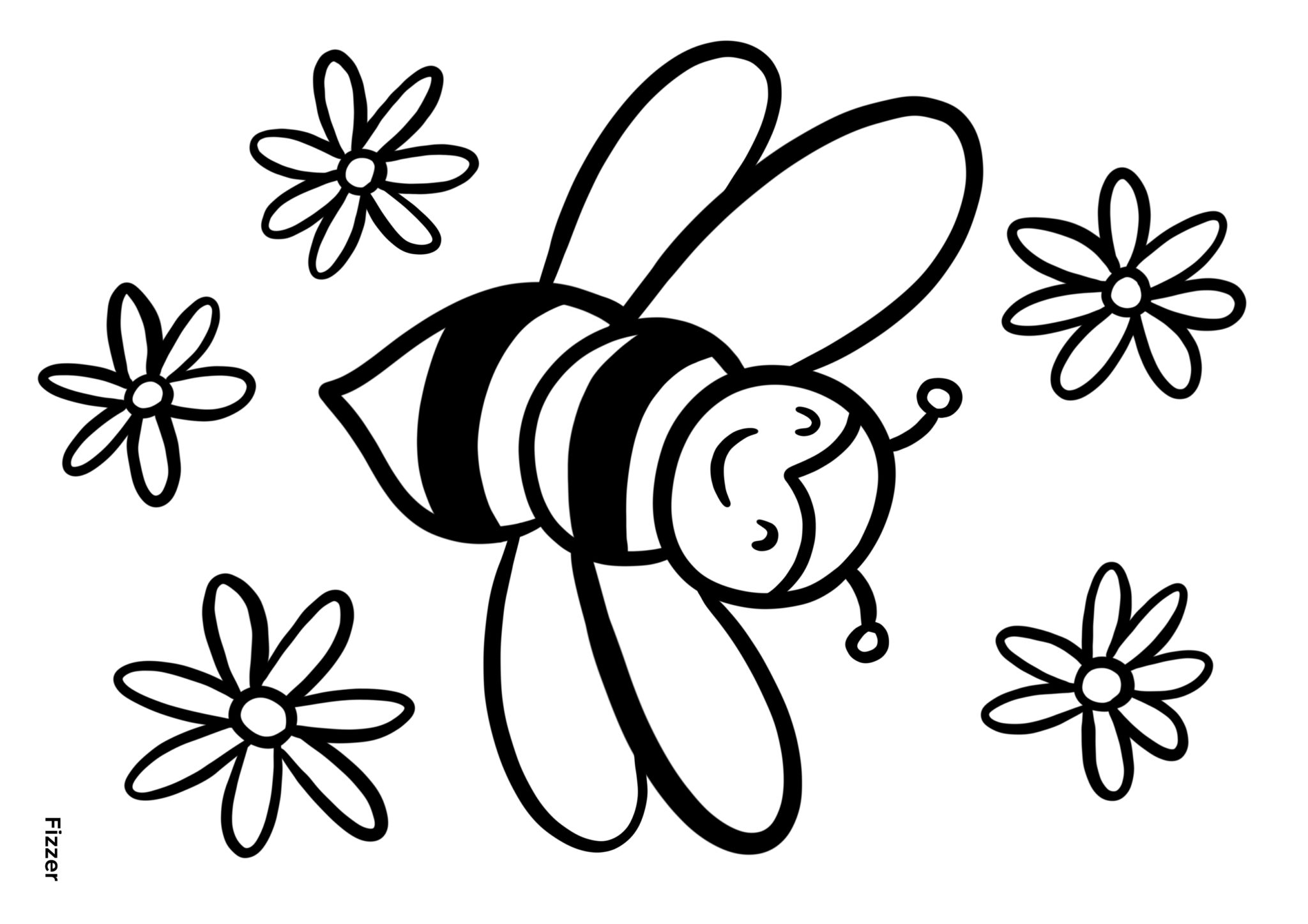 Coloriage abeille pour maternelles