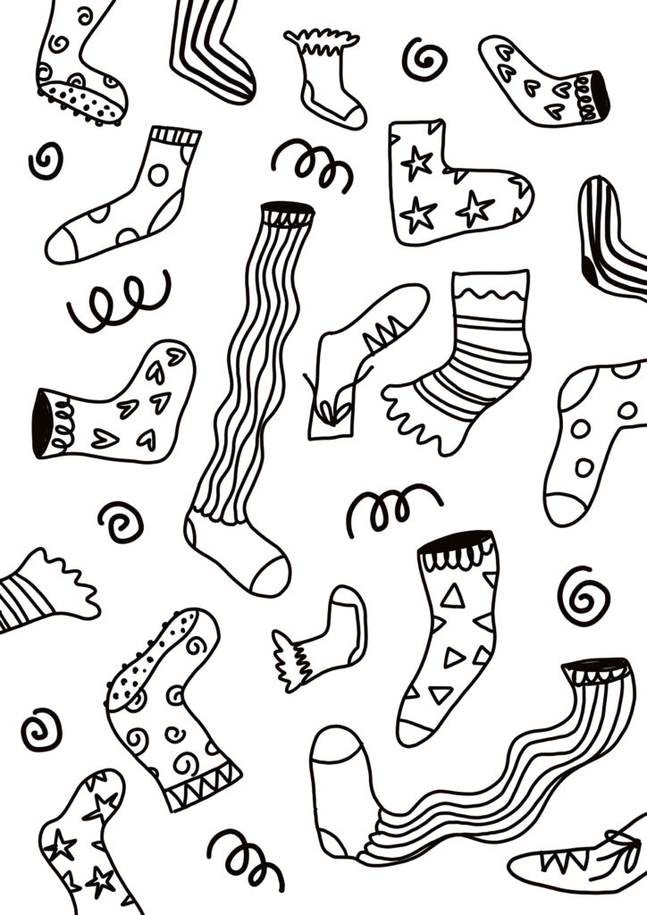 coloriages pattern de chaussettes enfant