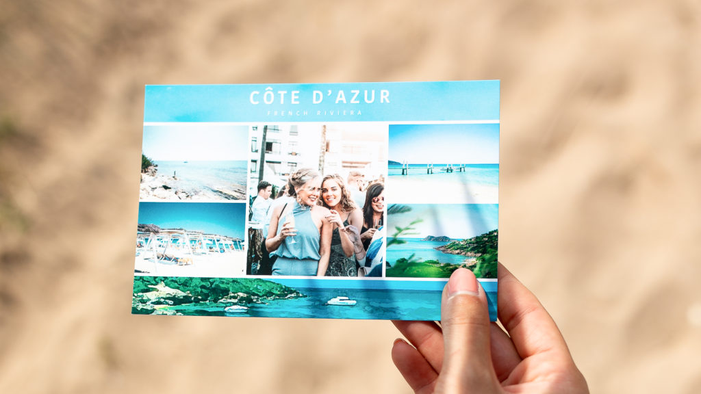 Carte postale avec photos de Cote d'Azur sud de la France