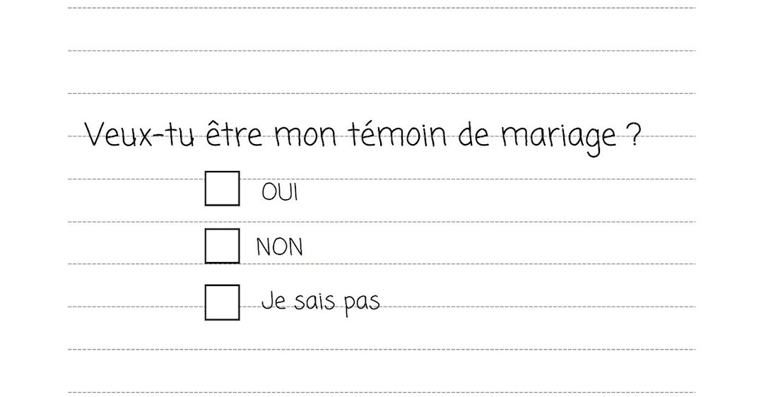 petit mot pour demande témoin de mariage