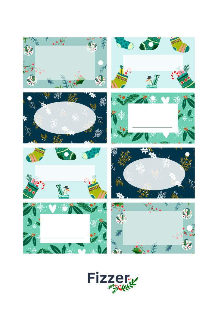 Etiquettes illustrees pour cadeaux de Noel