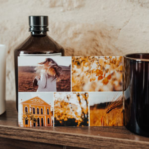 Beispiel einer Herbstpostkarte mit Fotos für Ihre Freunde