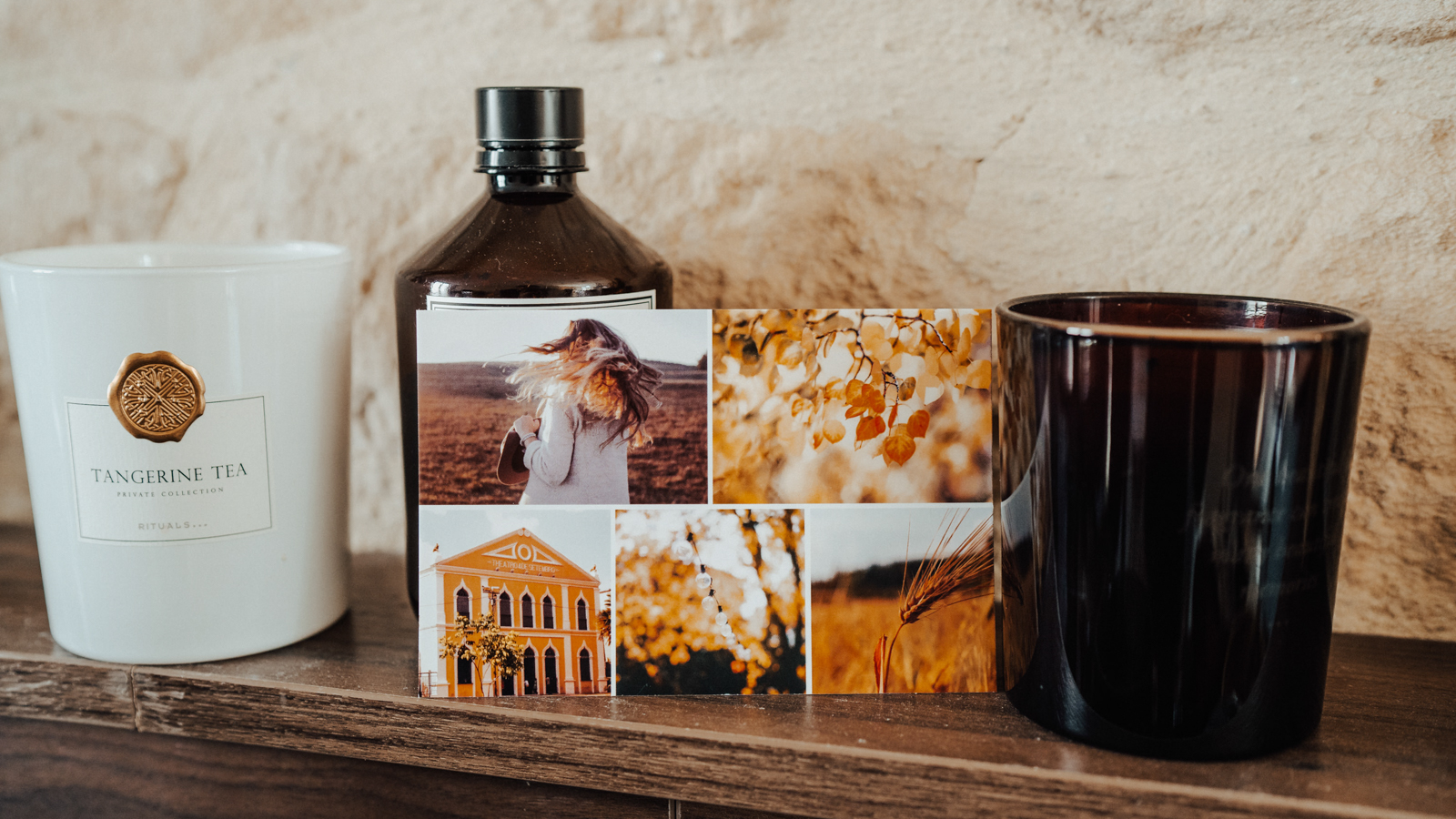 Beispiel einer Herbstpostkarte mit Fotos für Ihre Freunde