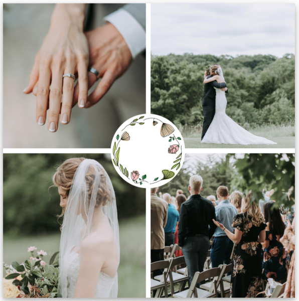 Böhmische Hochzeitseinladung mit Blumenkrone