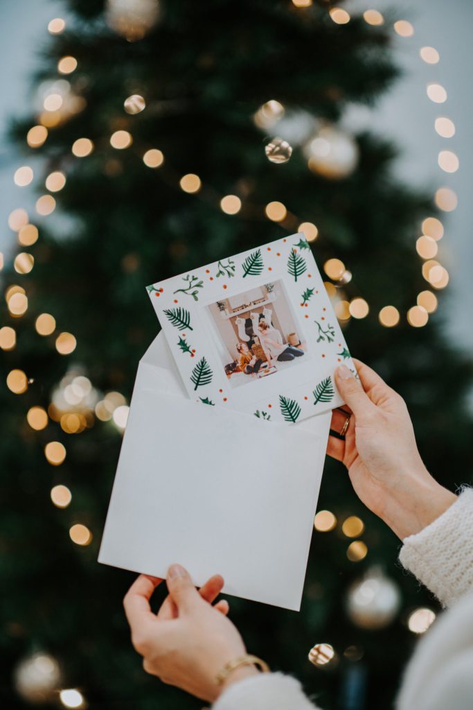Fizzer-Weihnachtskarte und Umschlag