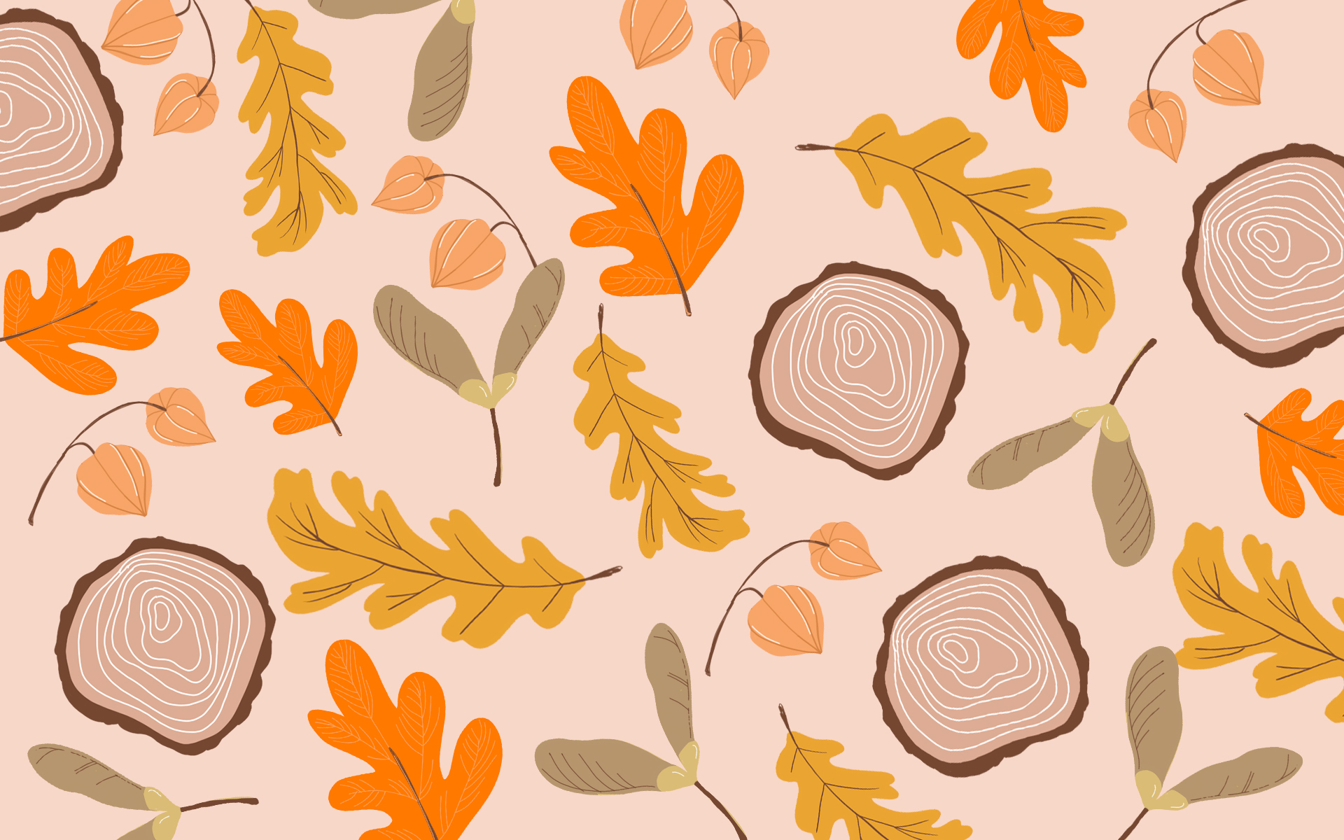 Herbst-Desktop-Hintergrund mit Blättern