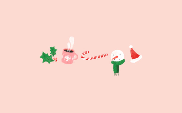 Pink PC Christmas Wallpaper