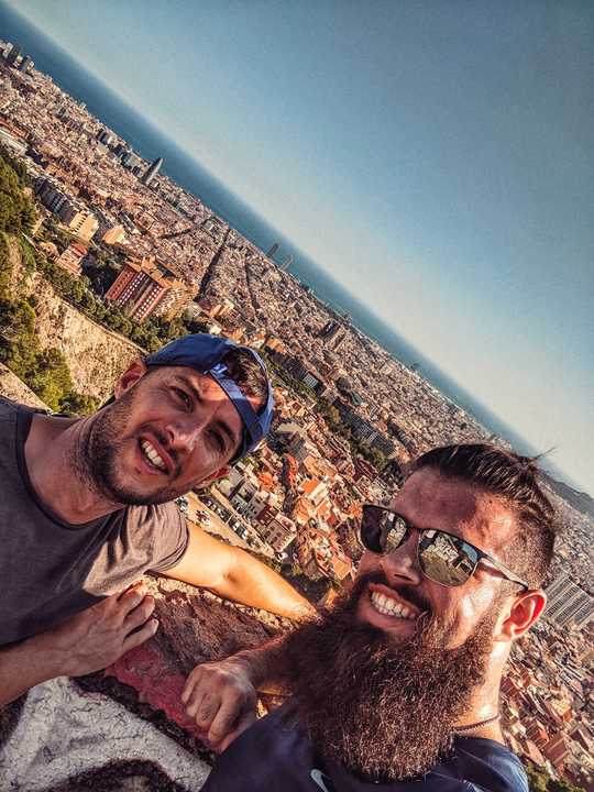 FP et Marco running a Barcelone