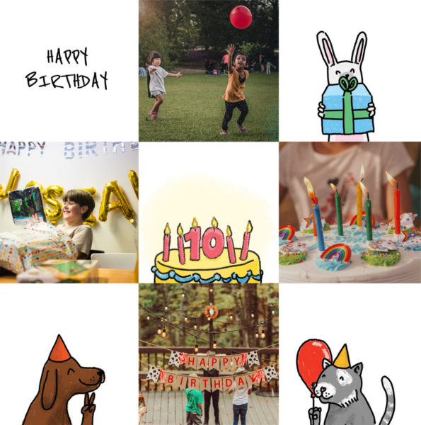 10 year happy birthday card with animals