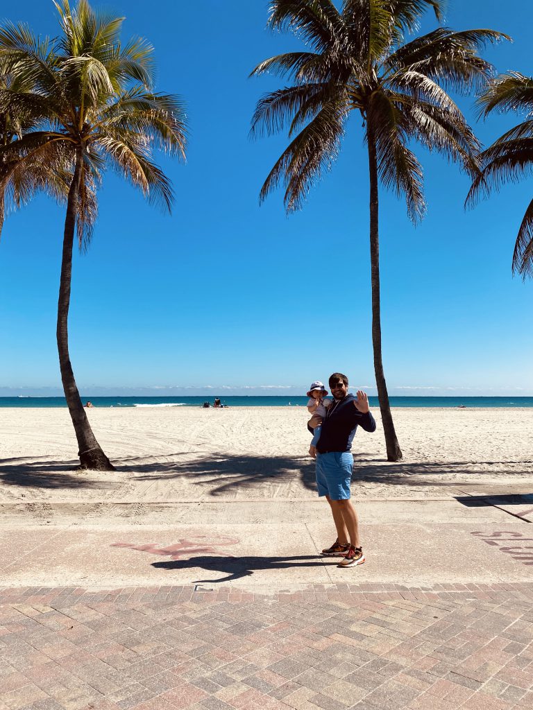 Baptiste und seine Tochter in Hollywood Beach