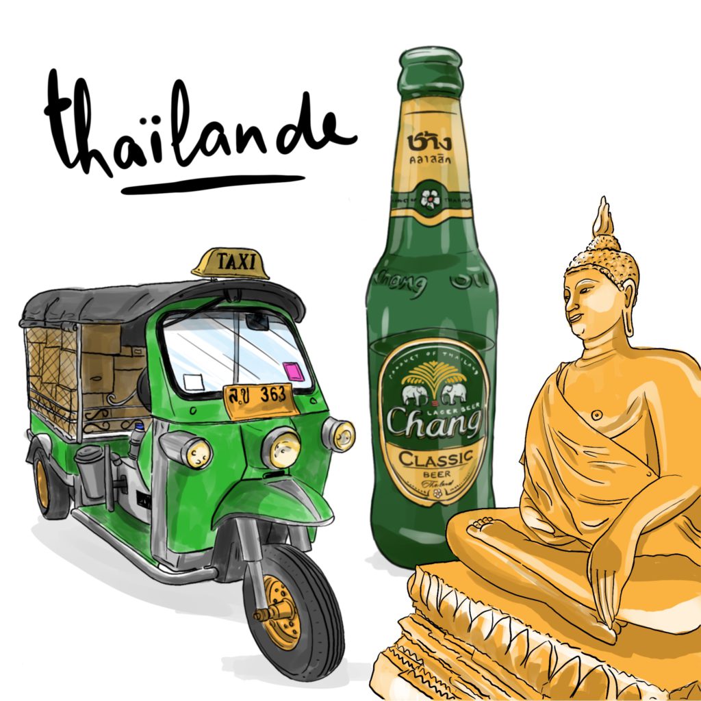 Illustration Thailand Fizzer-Postkarte von Shirley