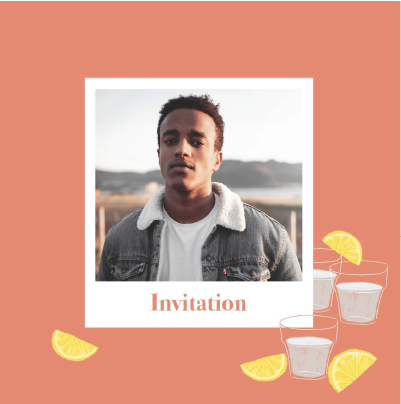 announcement invitation orange quarters of lemons