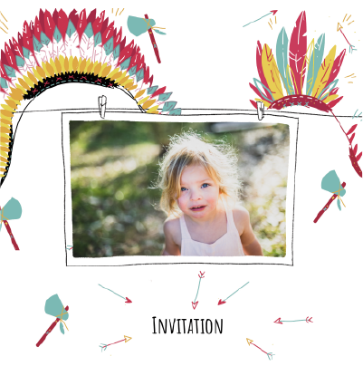 carte invitation anniversaire avec photo style indien