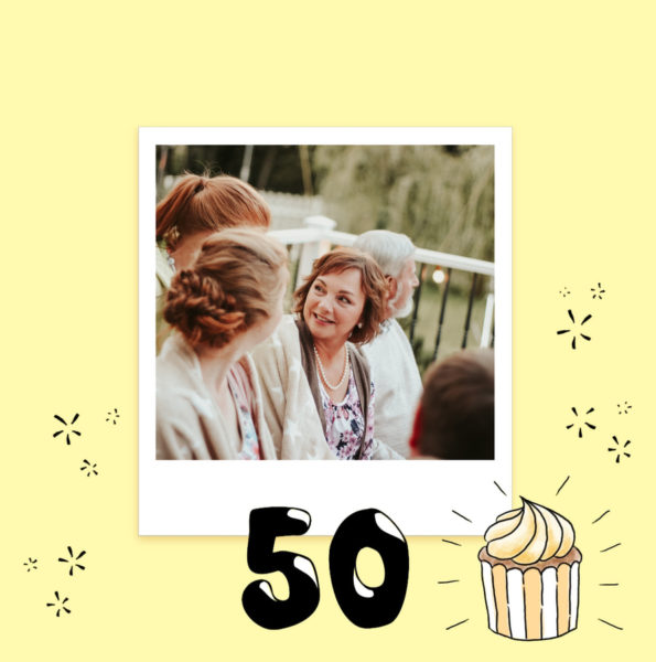 50th anniversary polaroid invitation