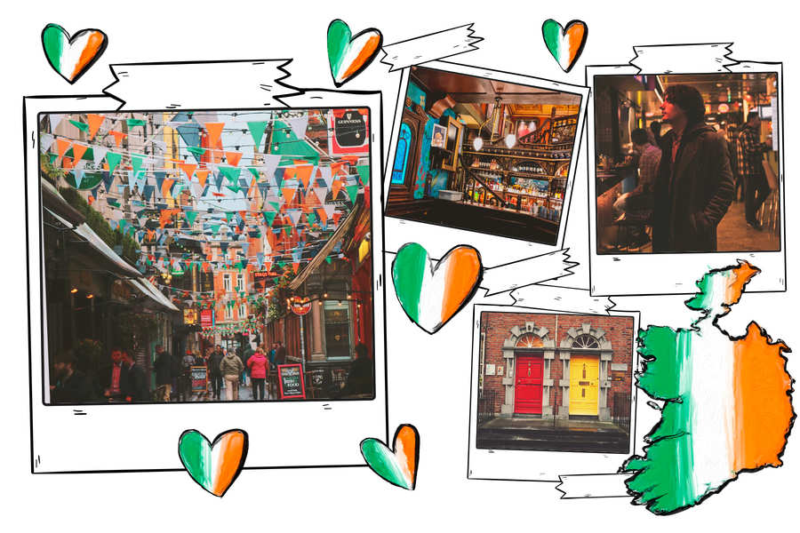 carte postale irlande flag