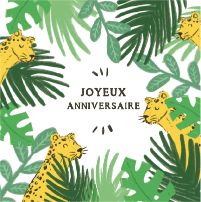 jungle happy birthday card with tigers