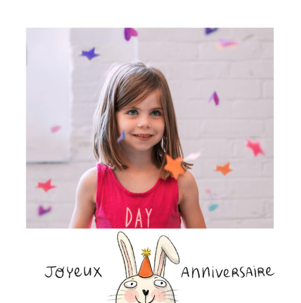 happy birthday card with bunny