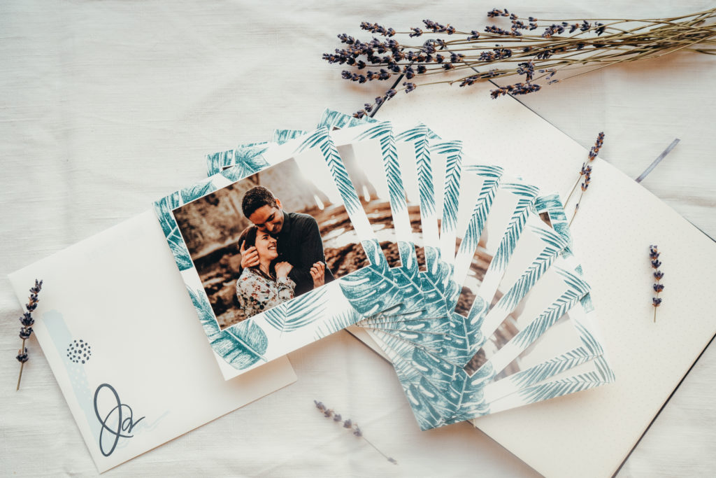 lot de faire-part de mariage feuillages