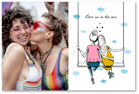 Liebesbriefkarte für schwule Frauen