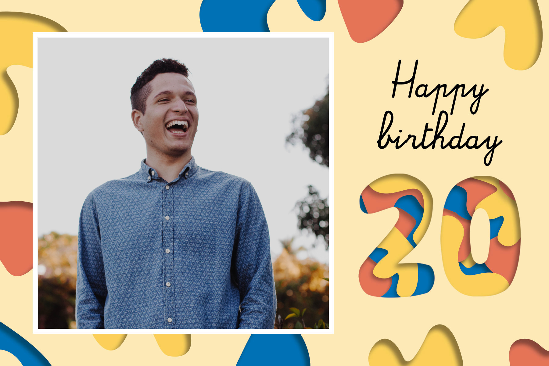 man 20 year old card