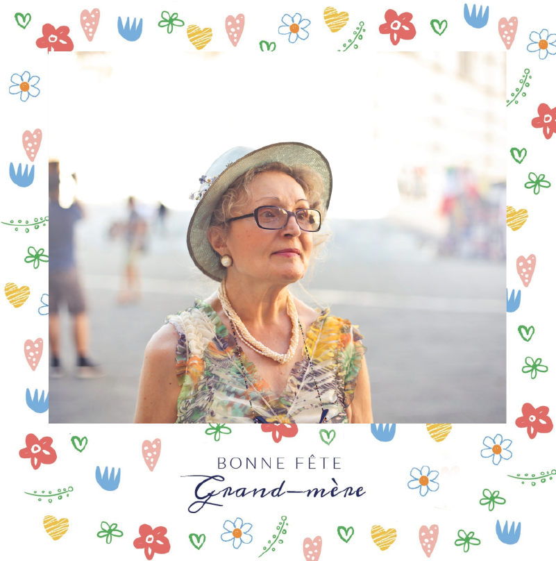 Kartenzeichnungen von Blumen zum glücklichen Großmuttertag